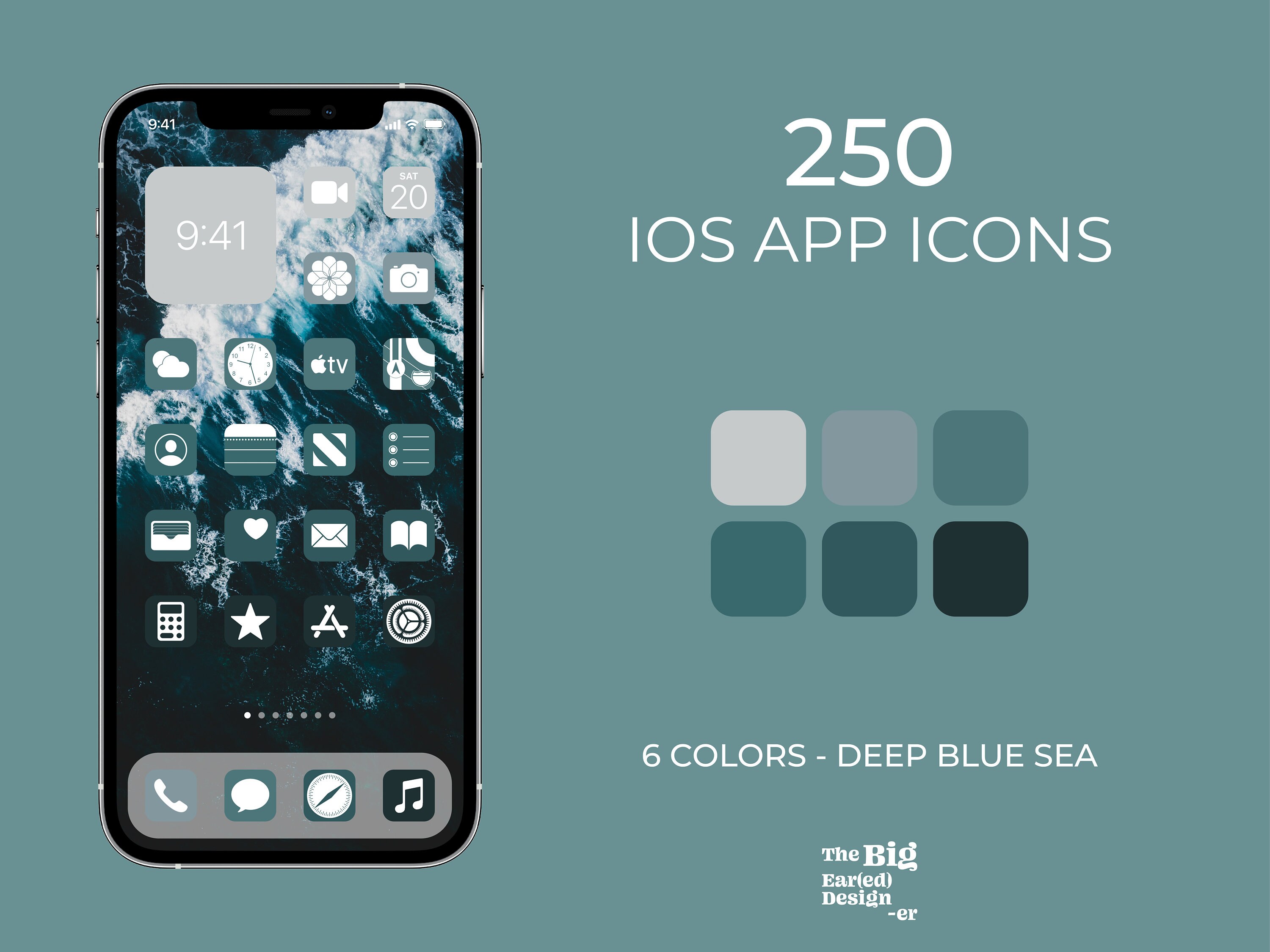 Aesthetic Blue Ios App Icons Pack 250 Icons 6 Colors Etsy