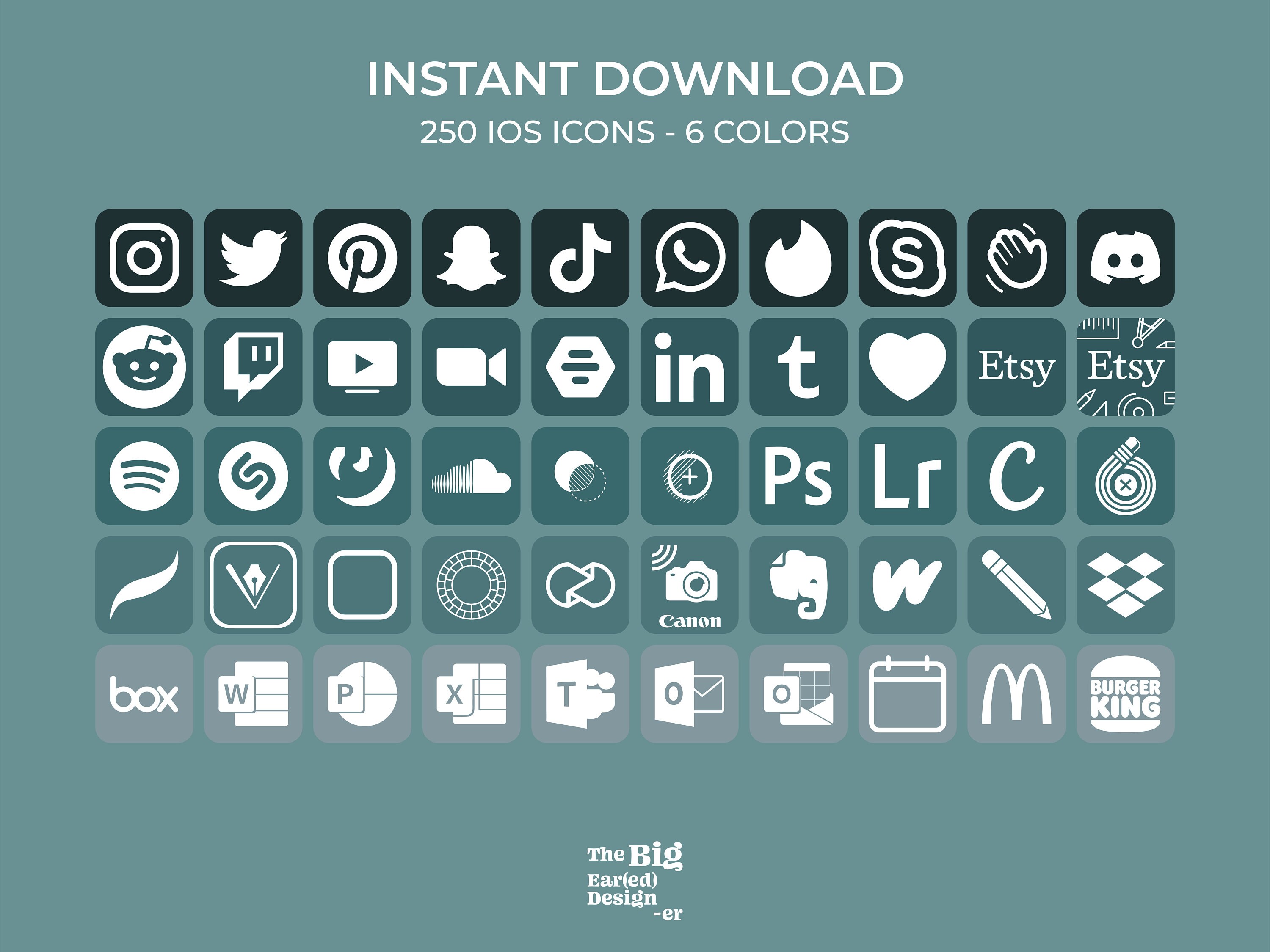Aesthetic Blue Ios App Icons Pack 250 Icons 6 Colors Etsy
