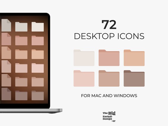 Aesthetic Nude & Neutral Desktop Folder and Document Icons | Etsy