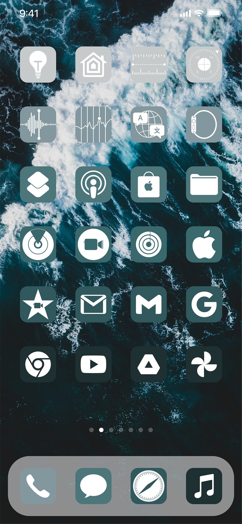 Aesthetic Blue Ios App Icons Pack 250 Icons 6 Colors Etsy