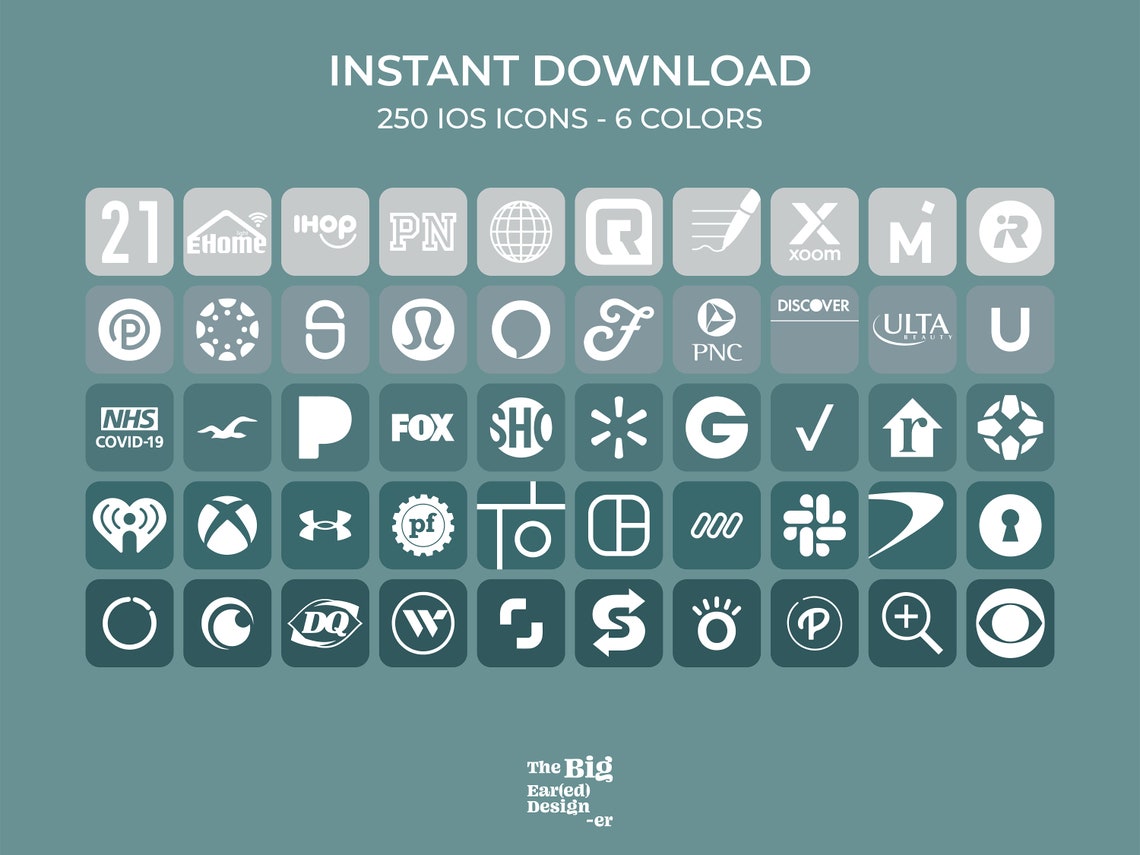 Aesthetic Blue Ios App Icons Pack 250 Icons 6 Colors Etsy