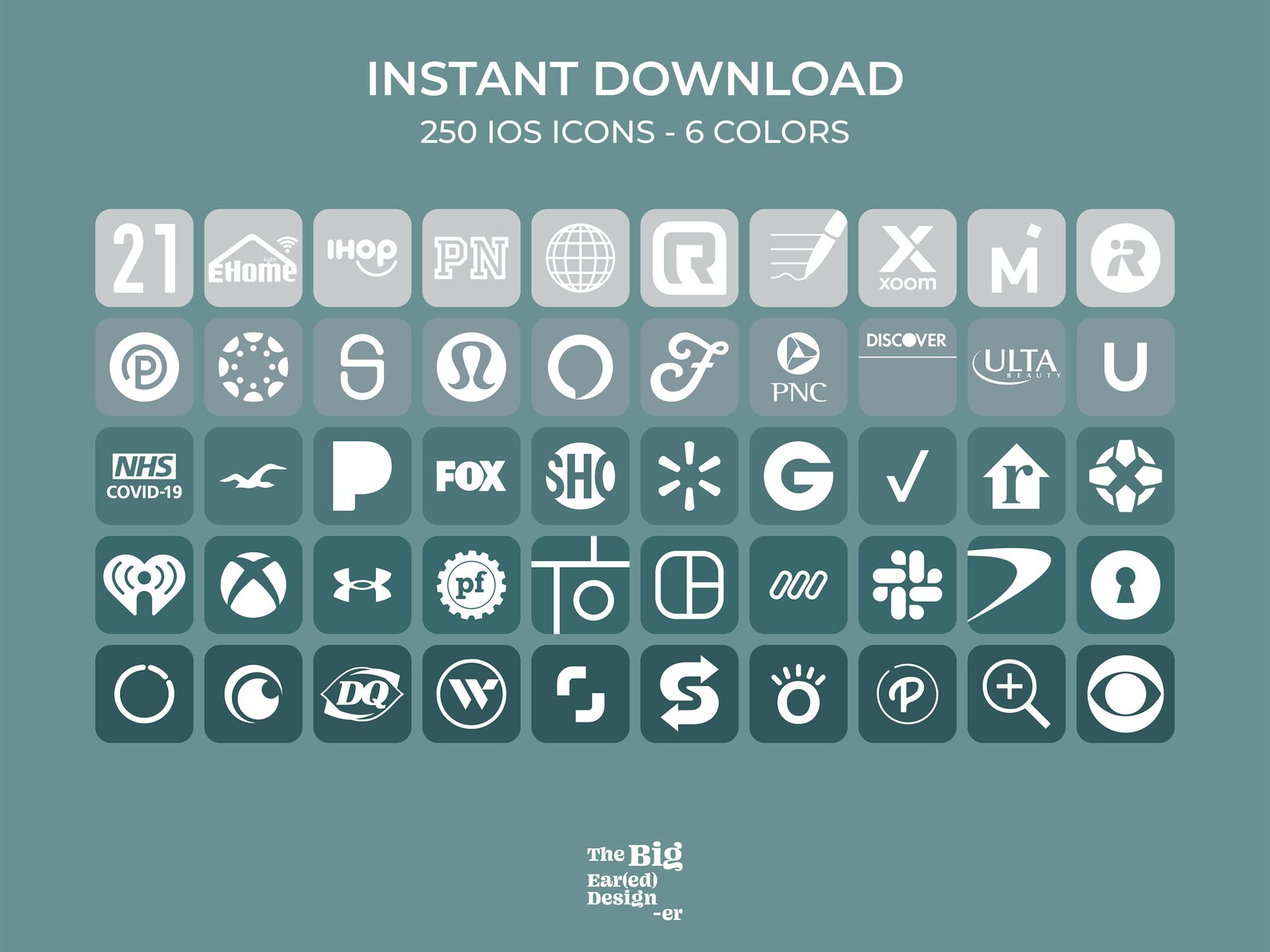 Aesthetic Blue Ios App Icons Pack 250 Icons 6 Colors Etsy