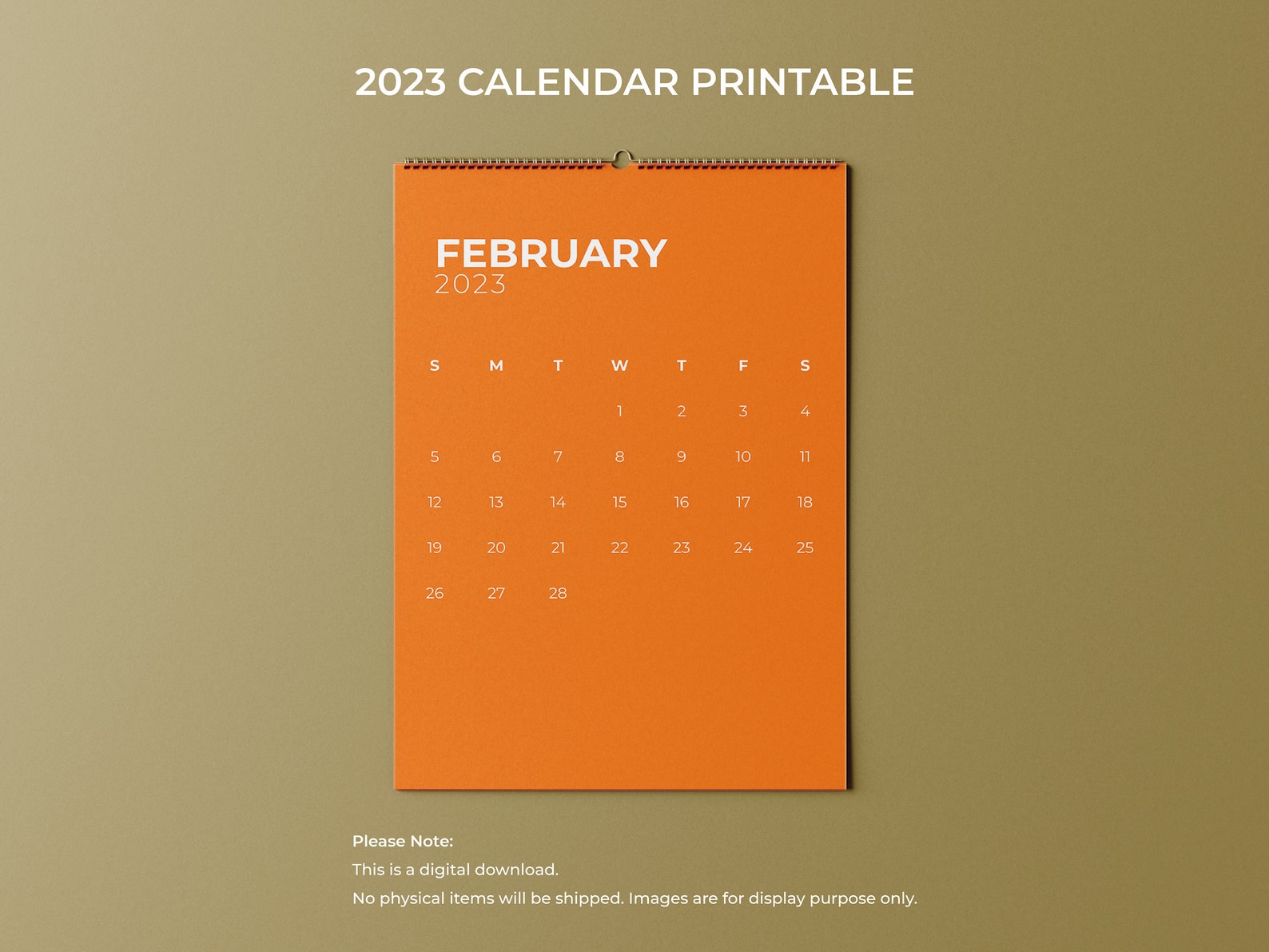 2023 Calendar Printable Monthly Calendar Minimalist Desk Etsy