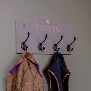 Personalised coat rack, Wall mounted coat Hooks, Wooden Coat Hook Rack, Coat Pegs, Coat storage, Coat Hooks, Brown Coat Rack, Grey Coat rack