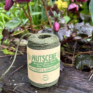 Nutscene Grüne Juteschnur: 60 m Biologisch abbaubare Pflanzenstütze, Geschenk für die Gartenarbeit
