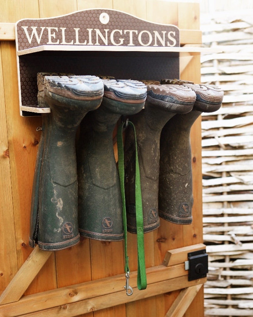 Wall Mounted Wooden Welly Rack, Boot Jack Gift Set, Engraved ...