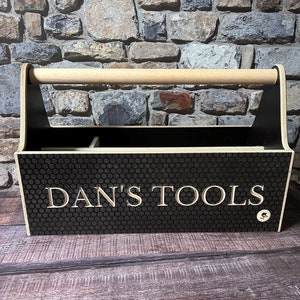 Wooden Tool Box, Personalised Tool Caddy, DIY Tool Box, Tool Storage Box, Tool Storage system, Tool Carrier, Tool Organiser, Dad&#39;s Gift,