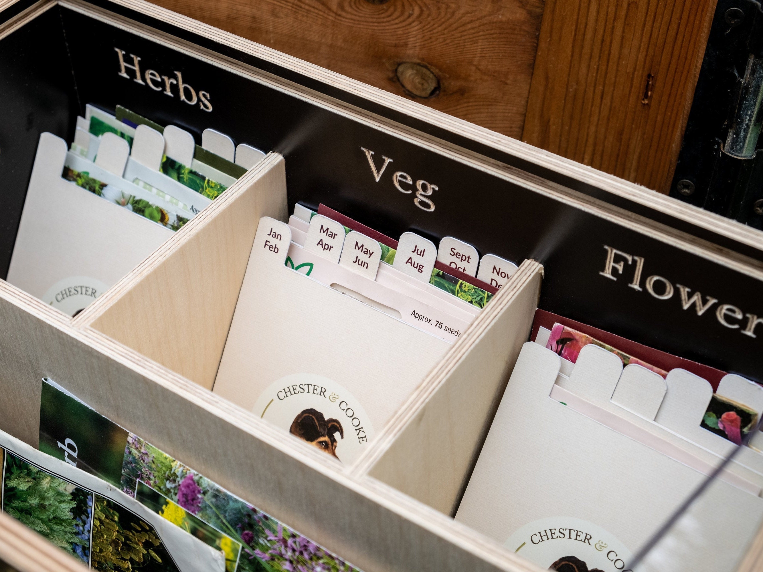 Personalised Gardener's Seed Box, Engraved Seed Packet Storage