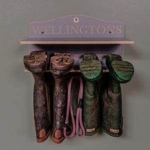 Welly Boot Storage,  Personalised Wellington storage, welly rack, Wellie Boot rack, outdoor wellington boot stand, boot holder, welly hanger