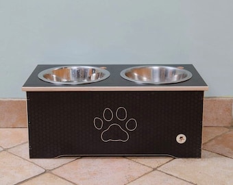 Dog Feeding Stand, Wooden Raised Dog Bowl, Luxury Wood Pet Bowl Feeder, Dog Food Feeding Station, Dog water and food holder, Dog Furniture,