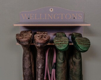 Welly Boot Rack, Wooden Boot Holder, Wellington Storage, Shoe