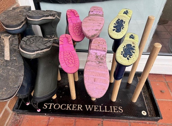 Personalised welly boot rack hotsell