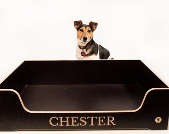Personalised Wooden Pet Bed, wooden bespoke dog bed, luxury dog/pet bed, wooden dog box, personalised dog box, luxury dog box