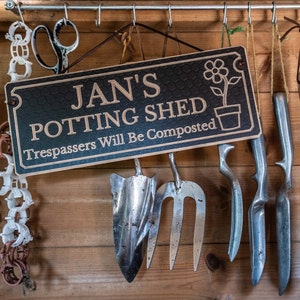 Garden signs, Garden plaques, Father&#39;s Day gift, Gardening gift, allotment gift, shed signs, potting shed sign, wooden name signs,