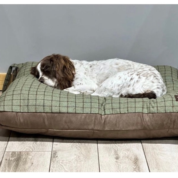 Grand lit pour chien, lit pour chien Tweed, coussin pour chien de luxe, lit pour chien, lit pour chien Tweed,