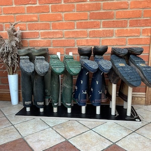 Personalised Engraved Wooden Welly Boot Rack: Boot Room Organiser