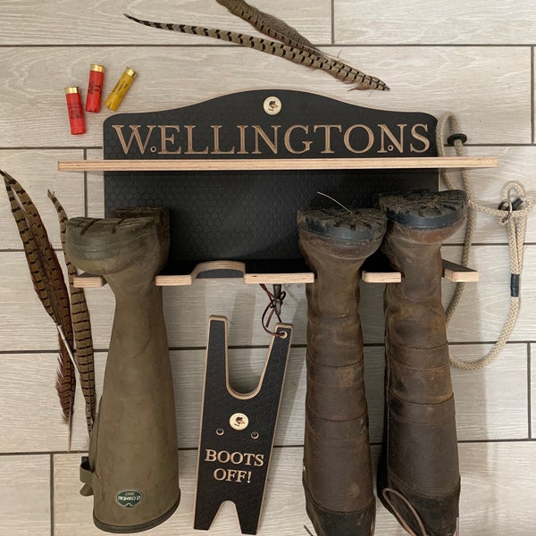 Welly Rack, Welly rack and Boot Jack Gift Set, Wellington Rack, Welly Stand, Boot Jack, Christmas Gift, Country gift, Welly boot holder