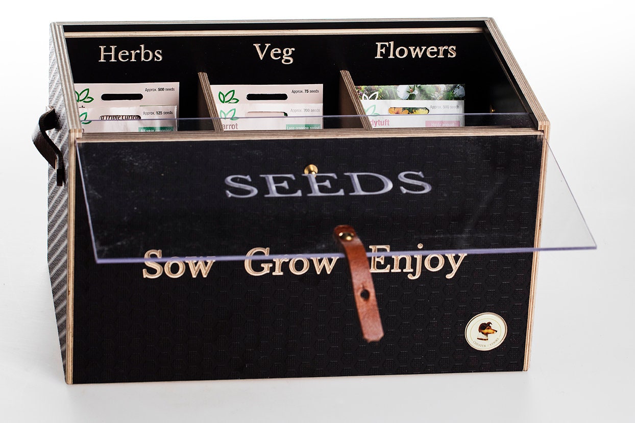 Seed Box Seed Packet Storage Box Wooden Seed Organiser Seed Etsy UK