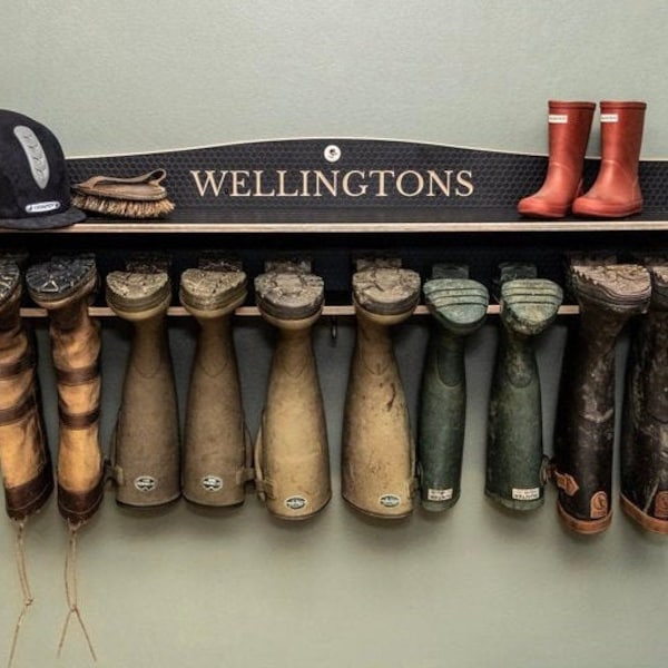 Welly Boot Storage,  Personalised Welly boot storage, Personalised Welly Boot Store, Wellie Boot rack, Wellie Rack, Country Gift, Mud Room