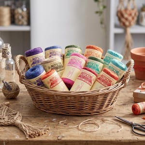 Nutscene Mini Jute Garden Twine Set – Colourful Gardening Craft Spools, Thick Soft strong sustainable string, Bio-degradable Vibrant Twine