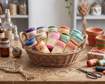 Nutscene Mini Jute Garden Twine Set – Colourful Gardening Craft Spools, Thick Soft strong sustainable string, Bio-degradable Vibrant Twine