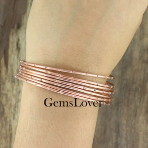Pure Copper Bangle, Set of 7 Bangles , Stacking Copper Bangle, Solid Copper jewelry|, Handmade copper jewelry, Bohemian Copper Bracelet