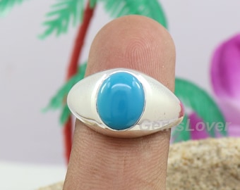 Arizona Turquoise Signet Ring, 925 Sterling Silver Ring, Men's Signet Ring, Boho Statement Ring, Unisex Ring, Daily Wear Ring,Christmas Gift