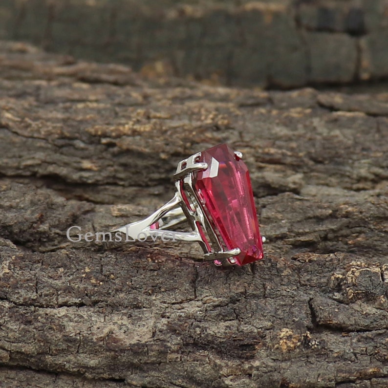 925 Silver Ring Handmade Ring Statement Ring Boho Ring Gemstone Ring Garnet Coffin Ring Gift For Her Women Ring Engagement Gift Ring