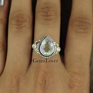 Angel Aura Quartz Ring, 925 Sterling Silver Ring, Women Ring, Engagement Ring, Everyday Ring, Gift for Her, Women Promise Ring, Boho Ring