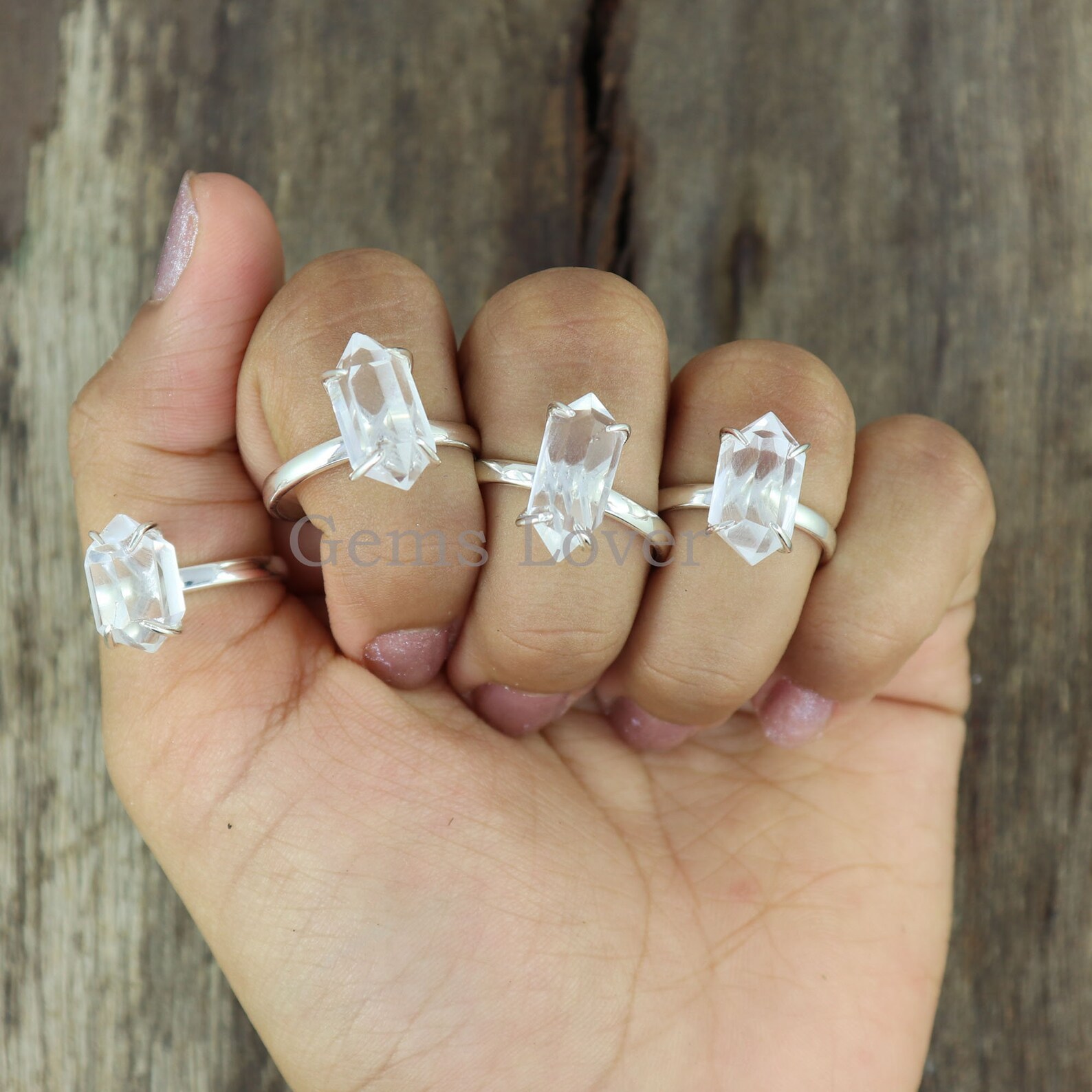 Raw Crystal Ring Healing Stone Ring Clear Raw Stone Ring Etsy