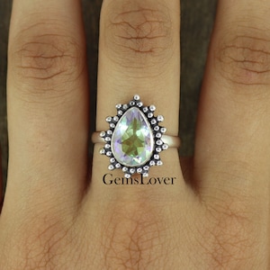 Angel Aura Quartz Ring, 925 Sterling Silver Ring, Women Ring, Engagement Ring, Everyday Ring, Gift for Her, Women Promise Ring, Boho Ring