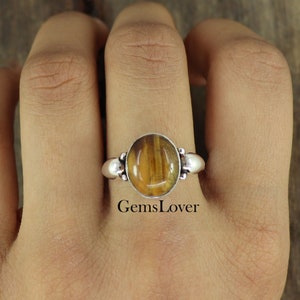 Natural Tiger Eye Ring, 925 Sterling Silver Ring, Statement Ring, Healing Stone Ring, Everyday Ring, Unisex Ring, Wedding Ring, Gift For Her