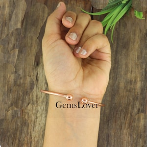 Copper Bangle, Adjustable Plain Copper Bangle, Handmade Copper Jewelry, Bohemian Copper Bracelet, Balls Copper Bangle, Top Quality copper