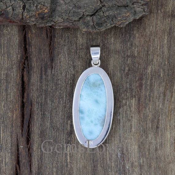Collana con ciondolo in argento sterling 925 Larimar gioielli