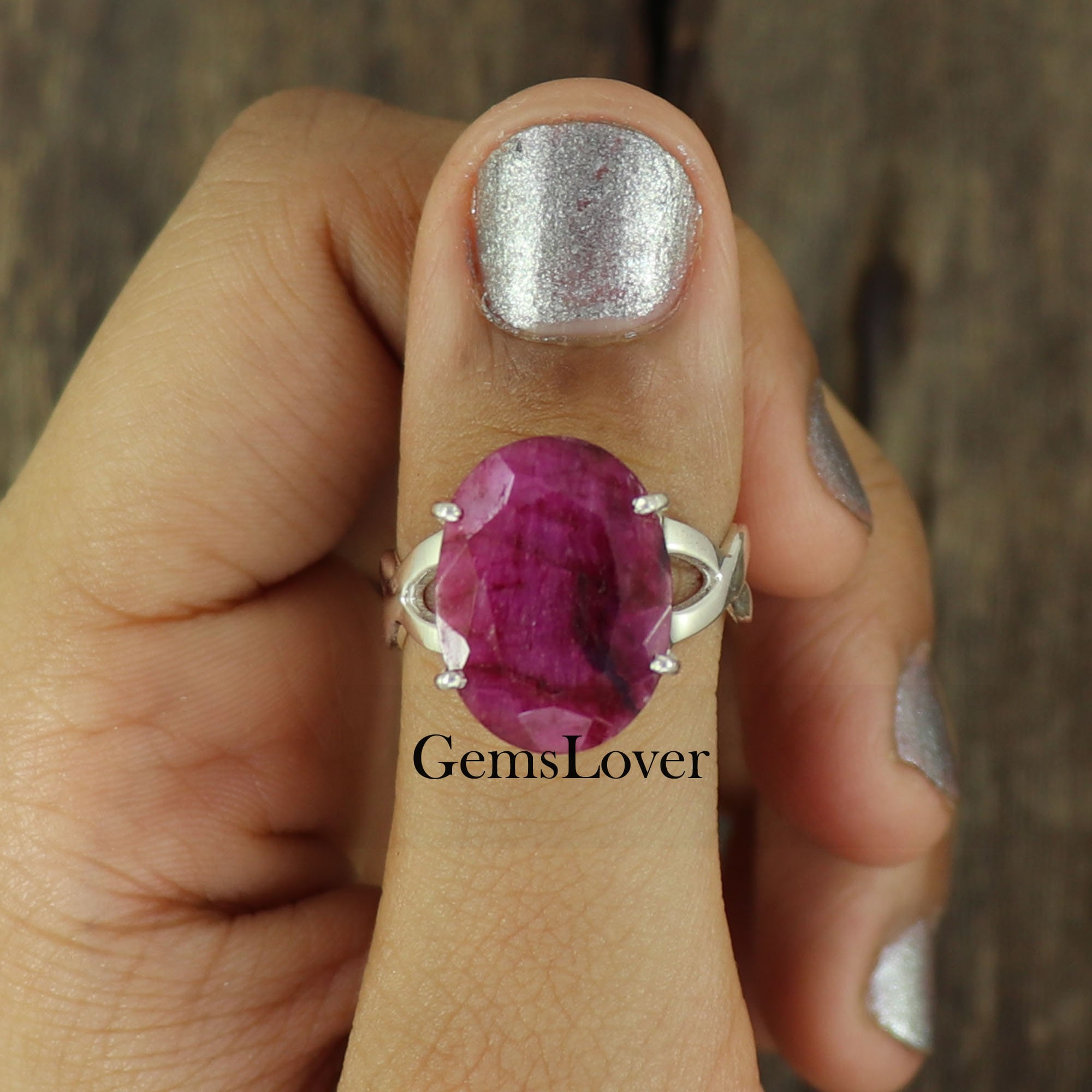 Corundum Ruby Ring, Oval Cut Stone Ring, Engagement Ring, Boho Silver Jewelry, Ruby Gemstone Ring, July Birthstone Ring, Everyday Ring