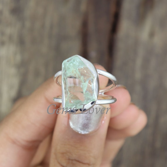 Silver Crystal Rings, Quartz Healing Gemstone Birthstone Rings For Women  Opalite