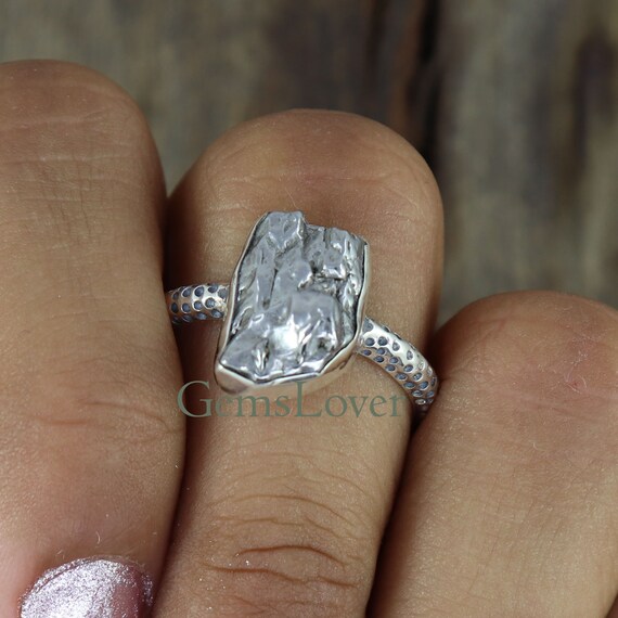 Oval Raw Meteorite Ring in Silver – chopshopstore