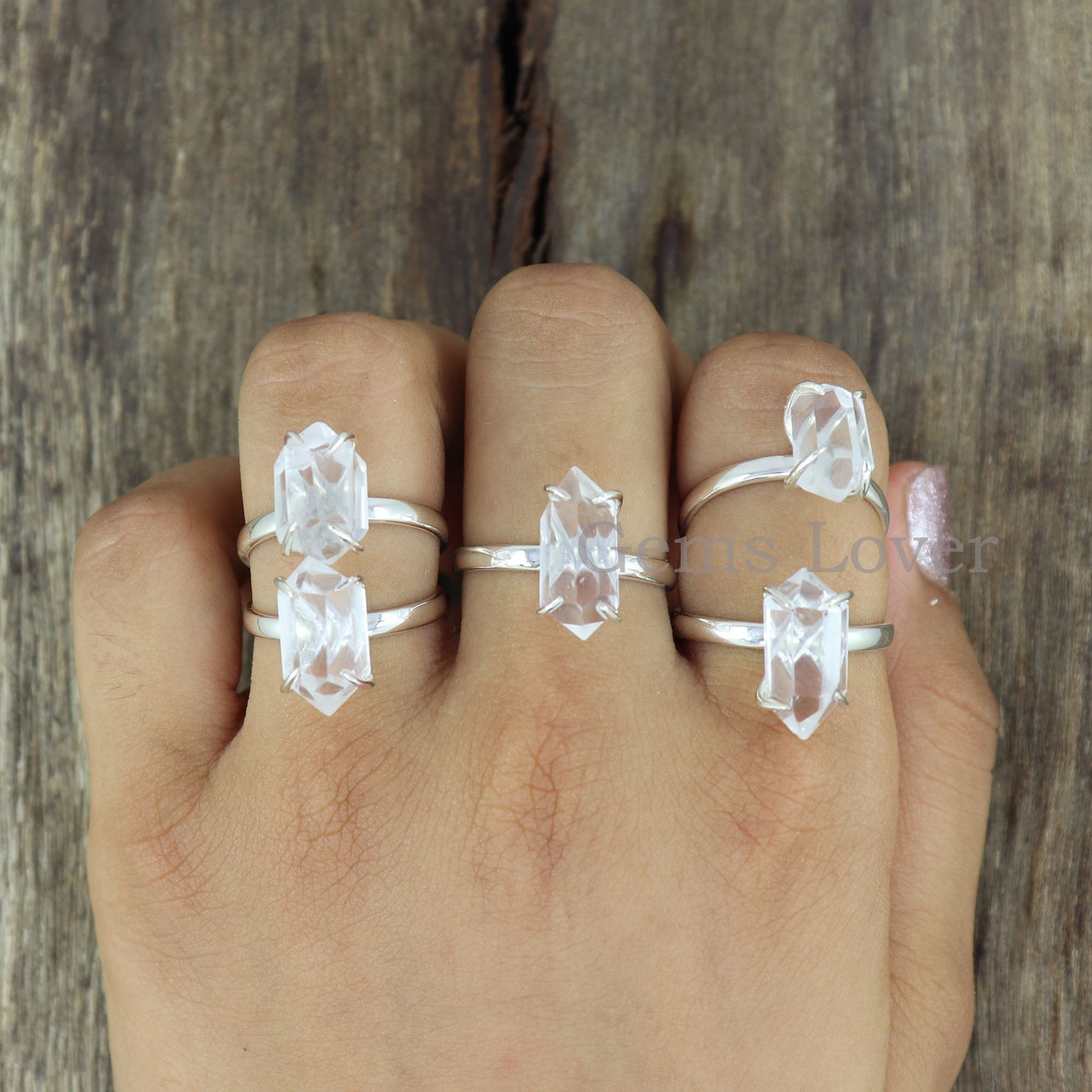 Raw Crystal Ring Healing Stone Ring Clear Raw Stone Ring Etsy