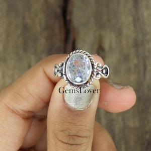 Cubic Zirconia Ring, 925 Sterling Silver Ring, Healing Stone Ring, Statement Ring, Everyday Ring, Women Ring, Handcrafted Ring, Gift For Her