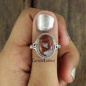 Natural Noreena Jasper Ring, 925 Sterling Silver Ring, Statement Ring, Daily Wear Ring, Oval Gemstone Ring, Wedding Gift Ring, Boho Ring