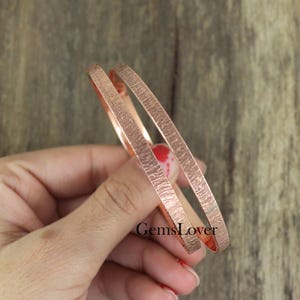 Pure Copper Bangle, Copper Hammered Bangle , Copper Christmas Gift , Copper stacking bangle, Handmade copper Bracelet , Round copper bangle