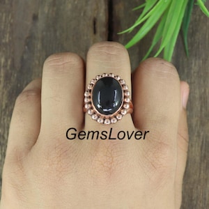 Black Onyx Copper Ring, Gemstone Ring, Copper Band Ring, Handmade Ring, Women Ring, Healing Copper Jewelry,  Gift for Her , Handmade Gift