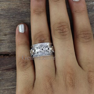 Sterling Silver Frog Spinner Ring: Wide Band Thumb Ring