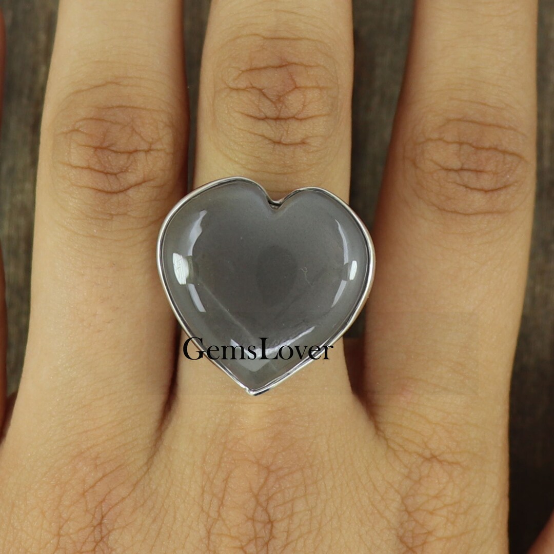 Natural Black Moonstone Ring 925 Sterling Silver Ring Healing Stone Natural black moonstone ring 925 sterling silver ring healing stone