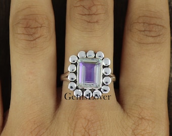 Angel Aura Quartz 925 Sterling Silver Ring - Statement Jewelry