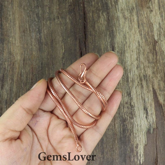 Snake Pure Copper Chain , Handmade Copper Chain, Top Quality Copper Jewelry, Authentic Copper Chain, Wire Wrapped Jewelry