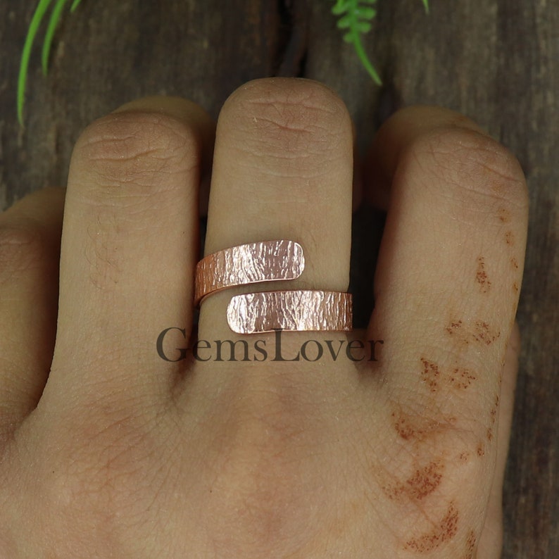 Handmade Hammered Copper Wrap Ring: Adjustable Healing Jewelry - Etsy