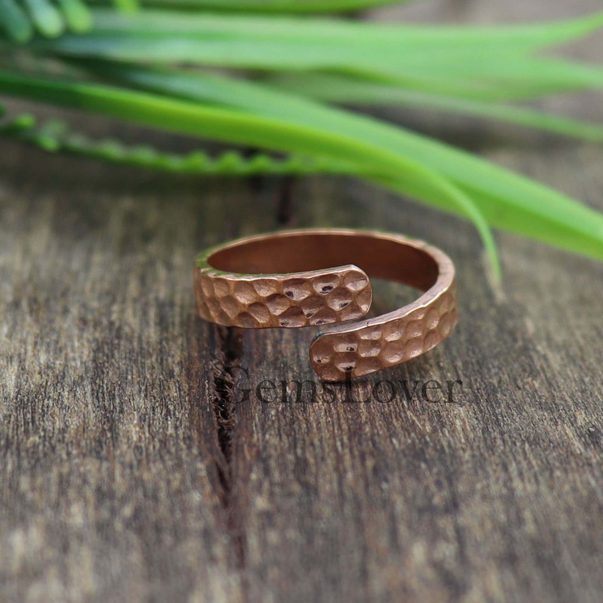 Handmade Hammered Copper Wrap Ring: Adjustable Solid Copper Band - Etsy