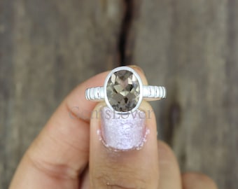 Natural Smoky Quartz Ring, 925 Sterling Silver Ring, Statement Ring, Ring for Women, Minimalist Ring, Women Ring, Promise Ring, Gift for Her