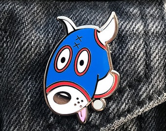 Masked Dog Enamel Pin